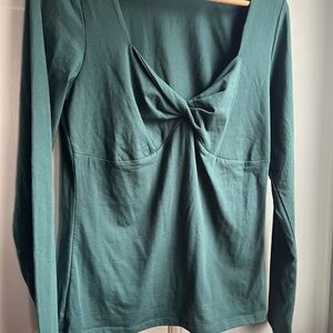 Elegant Green Long Sleeve Top